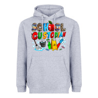 Heather Grey school custodian Heavyweight Hoodie - NancyCooperArtShop