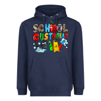 Navy school custodian Heavyweight Hoodie - NancyCooperArtShop