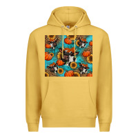 Antique Gold autumn pumpkins holstein cow Premium Hoodie - Jasminsmagicworld