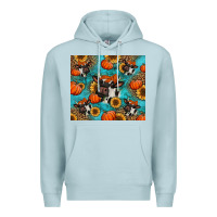Blue Mist autumn pumpkins holstein cow Premium Hoodie - Jasminsmagicworld