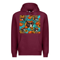Burgundy autumn pumpkins holstein cow Premium Hoodie - Jasminsmagicworld