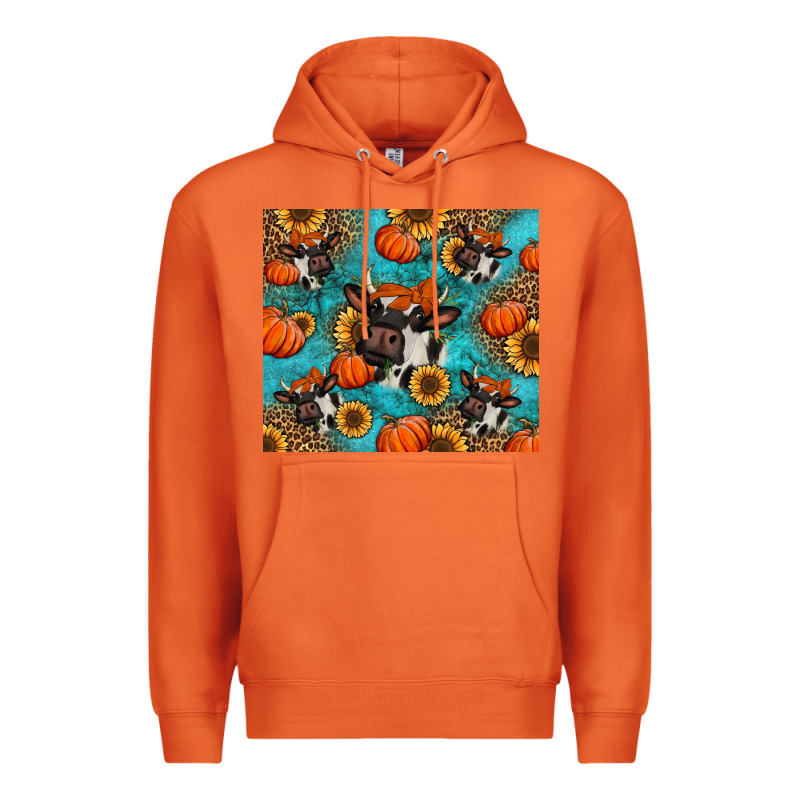 Autumn Pumpkins Holstein Cow Premium Hoodie by Jasminsmagicworld | Teevron