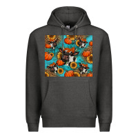 Charcoal Heather autumn pumpkins holstein cow Premium Hoodie - Jasminsmagicworld