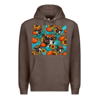 Coffee autumn pumpkins holstein cow Premium Hoodie - Jasminsmagicworld