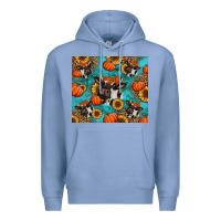 Colony Blue autumn pumpkins holstein cow Premium Hoodie - Jasminsmagicworld
