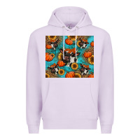 Lilac autumn pumpkins holstein cow Premium Hoodie - Jasminsmagicworld