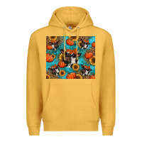 Mustard autumn pumpkins holstein cow Premium Hoodie - Jasminsmagicworld