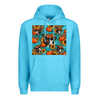 Ocean Blue autumn pumpkins holstein cow Premium Hoodie - Jasminsmagicworld