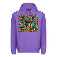 Purple autumn pumpkins holstein cow Premium Hoodie - Jasminsmagicworld