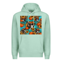 Seafoam autumn pumpkins holstein cow Premium Hoodie - Jasminsmagicworld