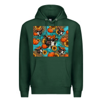 Sports Green autumn pumpkins holstein cow Premium Hoodie - Jasminsmagicworld