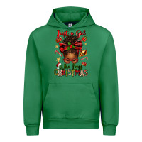Emerald just a girl who loves christmas afro messy bun Urban Hoodie - texasbilliewilder