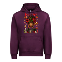Mauve Wine just a girl who loves christmas afro messy bun Urban Hoodie - texasbilliewilder