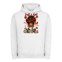 Pigment Lunar Rock just a girl who loves christmas afro messy bun Urban Hoodie - texasbilliewilder