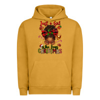 Pigment Peanut Butter just a girl who loves christmas afro messy bun Urban Hoodie - texasbilliewilder