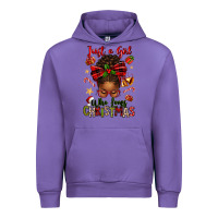 Tulip just a girl who loves christmas afro messy bun Urban Hoodie - texasbilliewilder