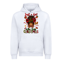 White just a girl who loves christmas afro messy bun Urban Hoodie - texasbilliewilder