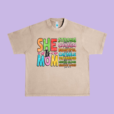 She Is Mom Urban Heavy Tee Designed By Jahusdesignshop