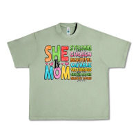 Oil Green she is mom Urban Heavy Tee - JahusDesignShop