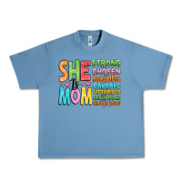Pebble Blue she is mom Urban Heavy Tee - JahusDesignShop