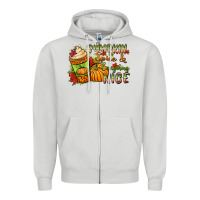 Dove Grey Pumpkin spice everything nice Zipper Hoodie - NancyCooperArtShop