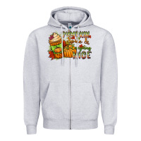 Heather Grey Pumpkin spice everything nice Zipper Hoodie - NancyCooperArtShop