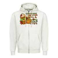 Oatmeal Heather Pumpkin spice everything nice Zipper Hoodie - NancyCooperArtShop
