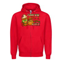 Red Pumpkin spice everything nice Zipper Hoodie - NancyCooperArtShop