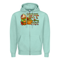 Seafoam Pumpkin spice everything nice Zipper Hoodie - NancyCooperArtShop