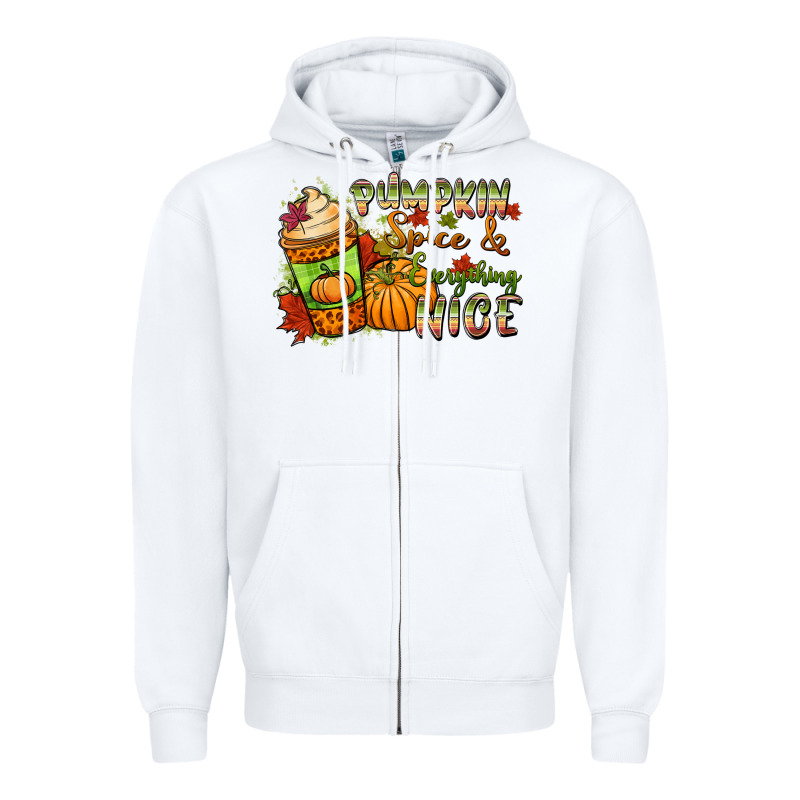 Pumpkin Spice Everything Nice Zipper Hoodie by NancyCooperArtShop | Teevron