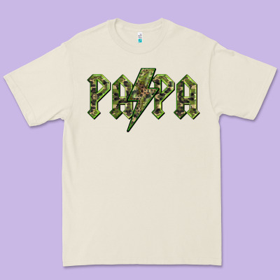 Papa  Lightning Camouflage Premium Tee Designed By Barkaloodesign