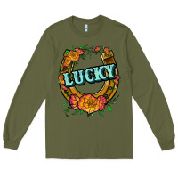 Army Green horseshoe lucky Long Sleeve Tee - JahusDesignShop