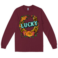 Burgundy horseshoe lucky Long Sleeve Tee - JahusDesignShop