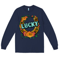 Navy horseshoe lucky Long Sleeve Tee - JahusDesignShop