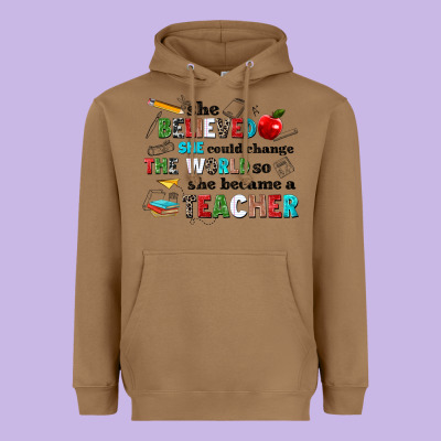 She Believed She Could Change The World So She Bec Heavyweight Hoodie Designed By Nancycooperartshop