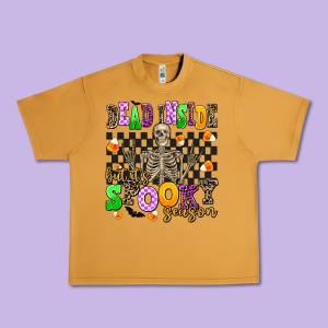 Dead Inside But It's Spooky Season Urban Heavy Tee Designed By Adodesignshop