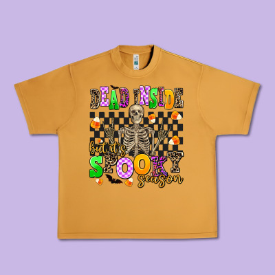 Dead Inside But It's Spooky Season Urban Heavy Tee Designed By Adodesignshop