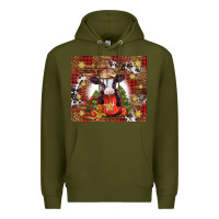 Army Green Christmas baby cow hot cocoa Premium Hoodie - Jasminsmagicworld