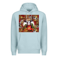 Blue Mist Christmas baby cow hot cocoa Premium Hoodie - Jasminsmagicworld