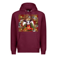 Burgundy Christmas baby cow hot cocoa Premium Hoodie - Jasminsmagicworld