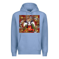 Colony Blue Christmas baby cow hot cocoa Premium Hoodie - Jasminsmagicworld