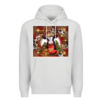 Dove Grey Christmas baby cow hot cocoa Premium Hoodie - Jasminsmagicworld