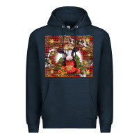Navy Christmas baby cow hot cocoa Premium Hoodie - Jasminsmagicworld