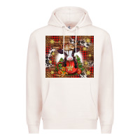Pale Pink Christmas baby cow hot cocoa Premium Hoodie - Jasminsmagicworld