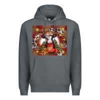 Rock Christmas baby cow hot cocoa Premium Hoodie - Jasminsmagicworld