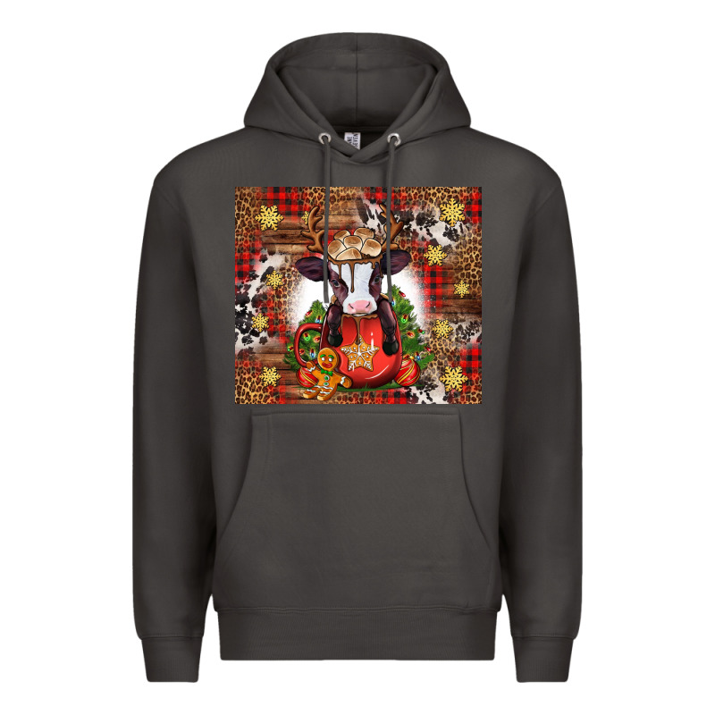 Christmas Baby Cow Hot Cocoa Premium Hoodie by Jasminsmagicworld | Teevron