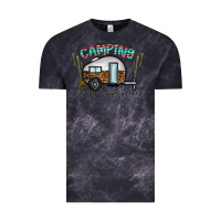 Cloud Black camping is my happy place Vintage Tee - CowhideDigitalArt