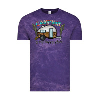 Cloud Purple camping is my happy place Vintage Tee - CowhideDigitalArt