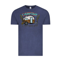 Vintage Denim camping is my happy place Vintage Tee - CowhideDigitalArt