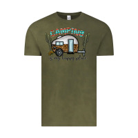 Vintage Olive camping is my happy place Vintage Tee - CowhideDigitalArt